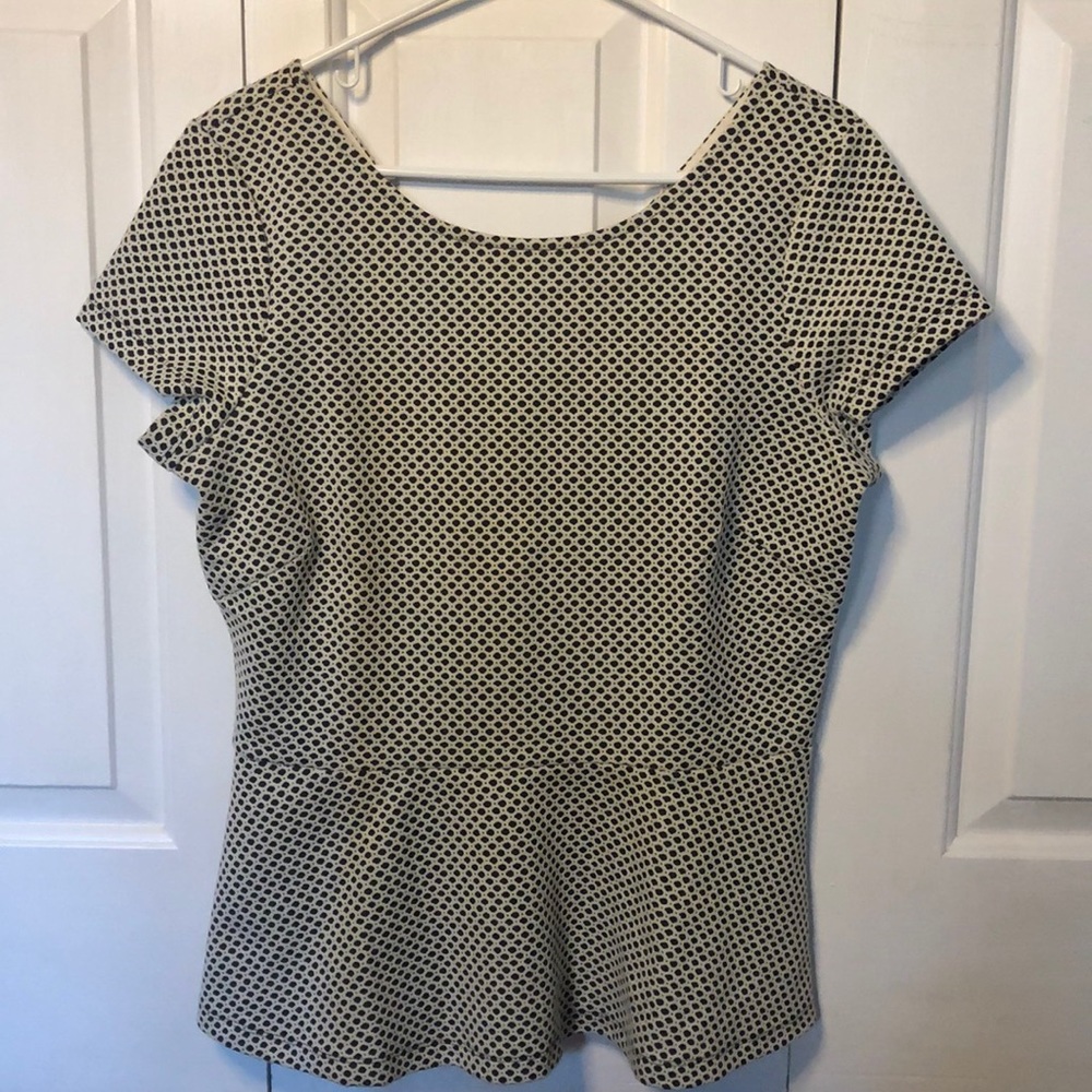 Black & Cream Short Sleeve Top | Banana Republic - Picture 2 of 6